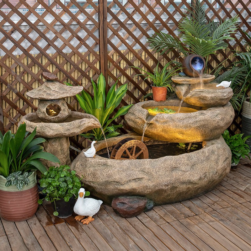 Aquarium Fish In Pond - Fuente de Agua Decorativa para Exteriores,