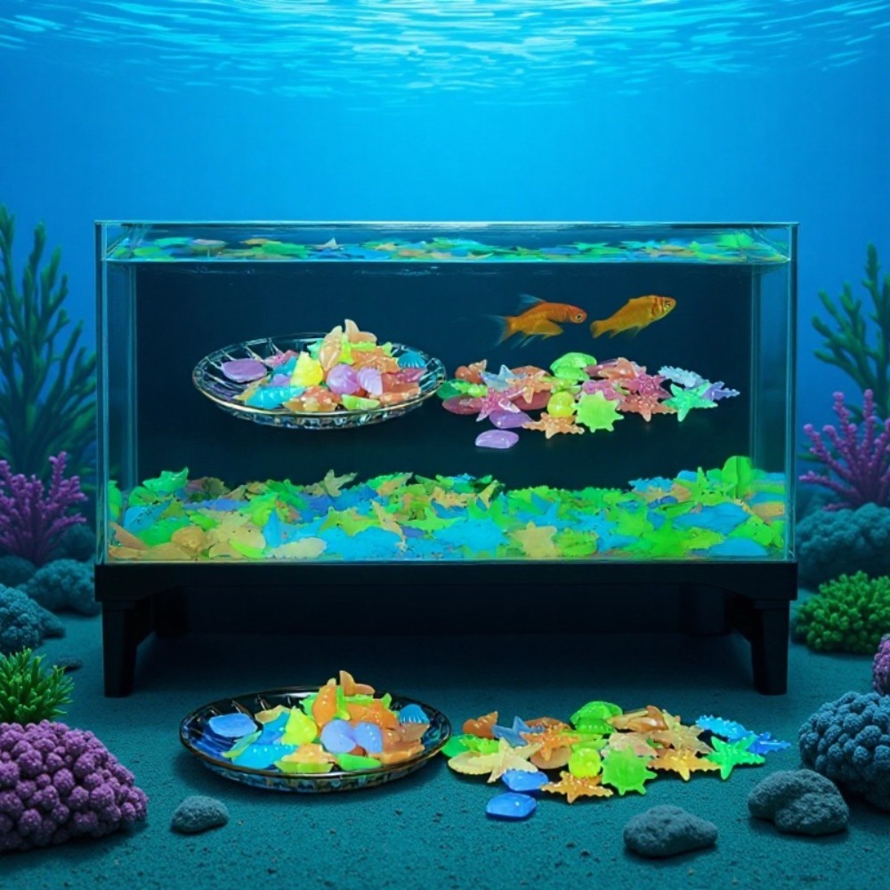 Aquarium Fish Artificial - Piedras Luminosas Brillantes del Océano, Conchas