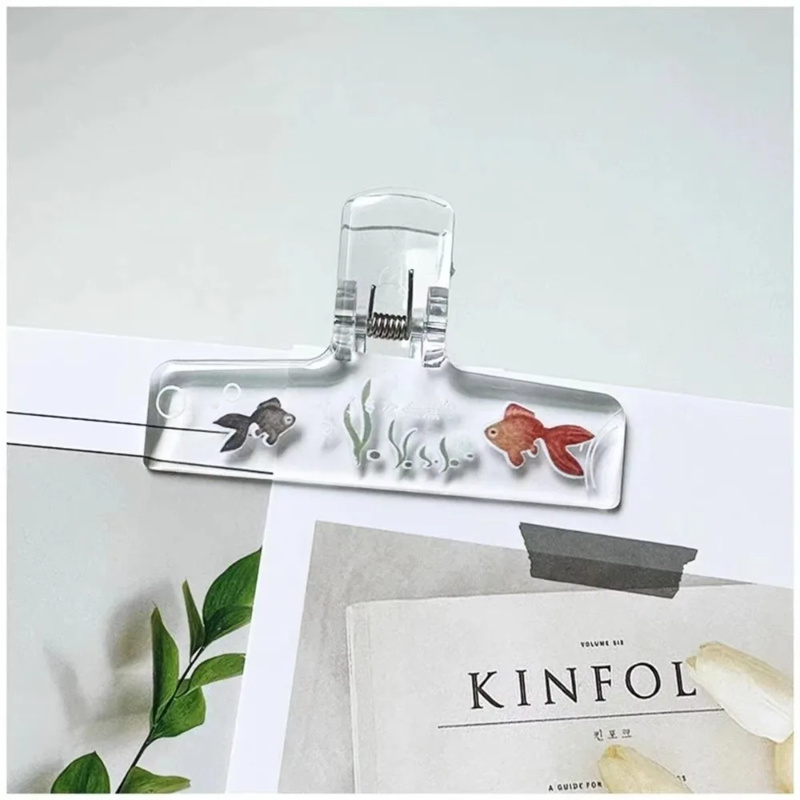 Aquarium Fish Goldfish - Clip transparente de acrílico para guardar