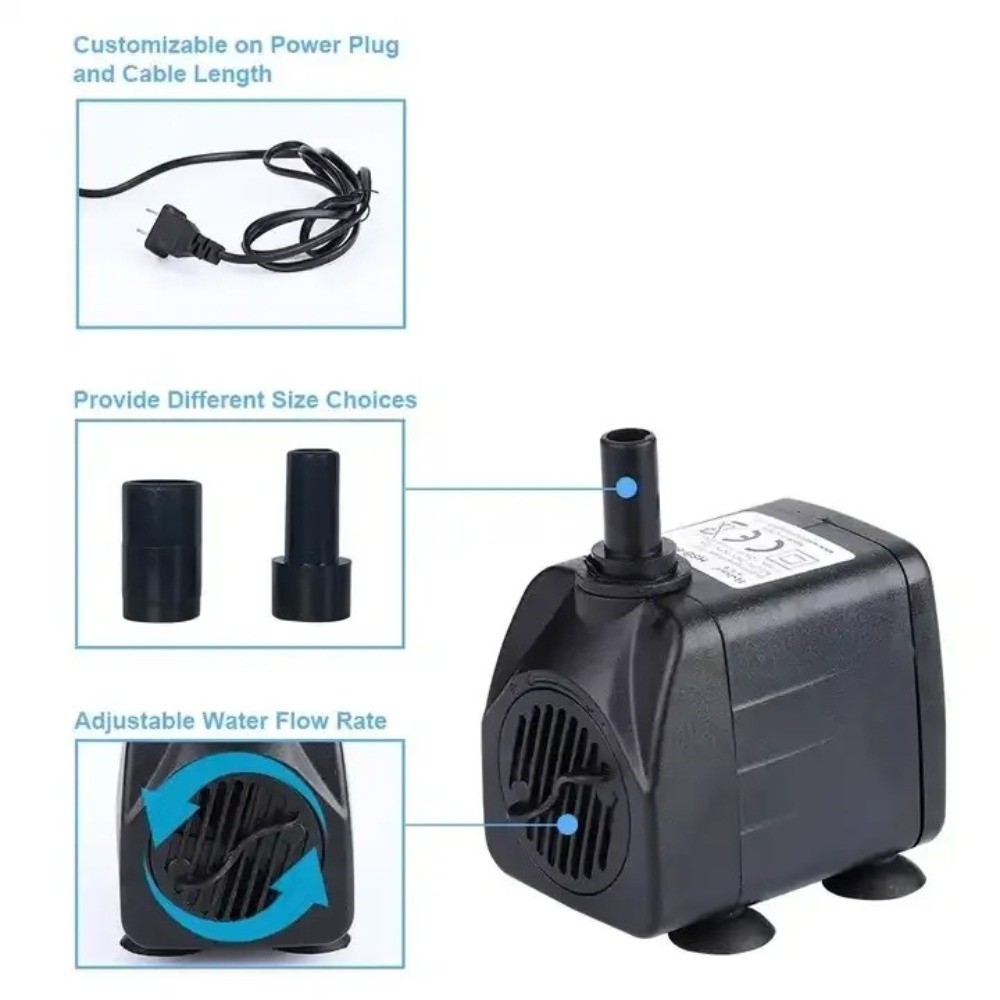 Aquarium Fish Care - Bomba de Agua Sumergible Negra, Ultra