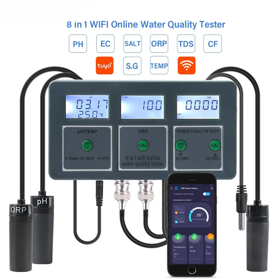 Aquarium Fish Online - Medidor Digital WiFi de PH, ORP,