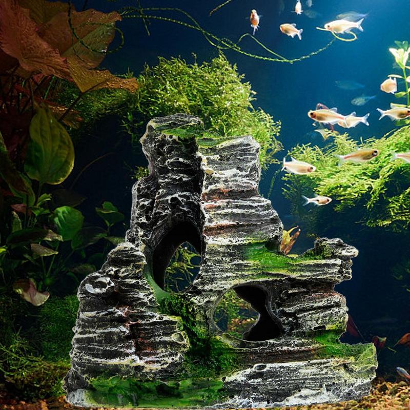 Aquarium Fish Hide - Decoración de piedra arenisca para acuario,