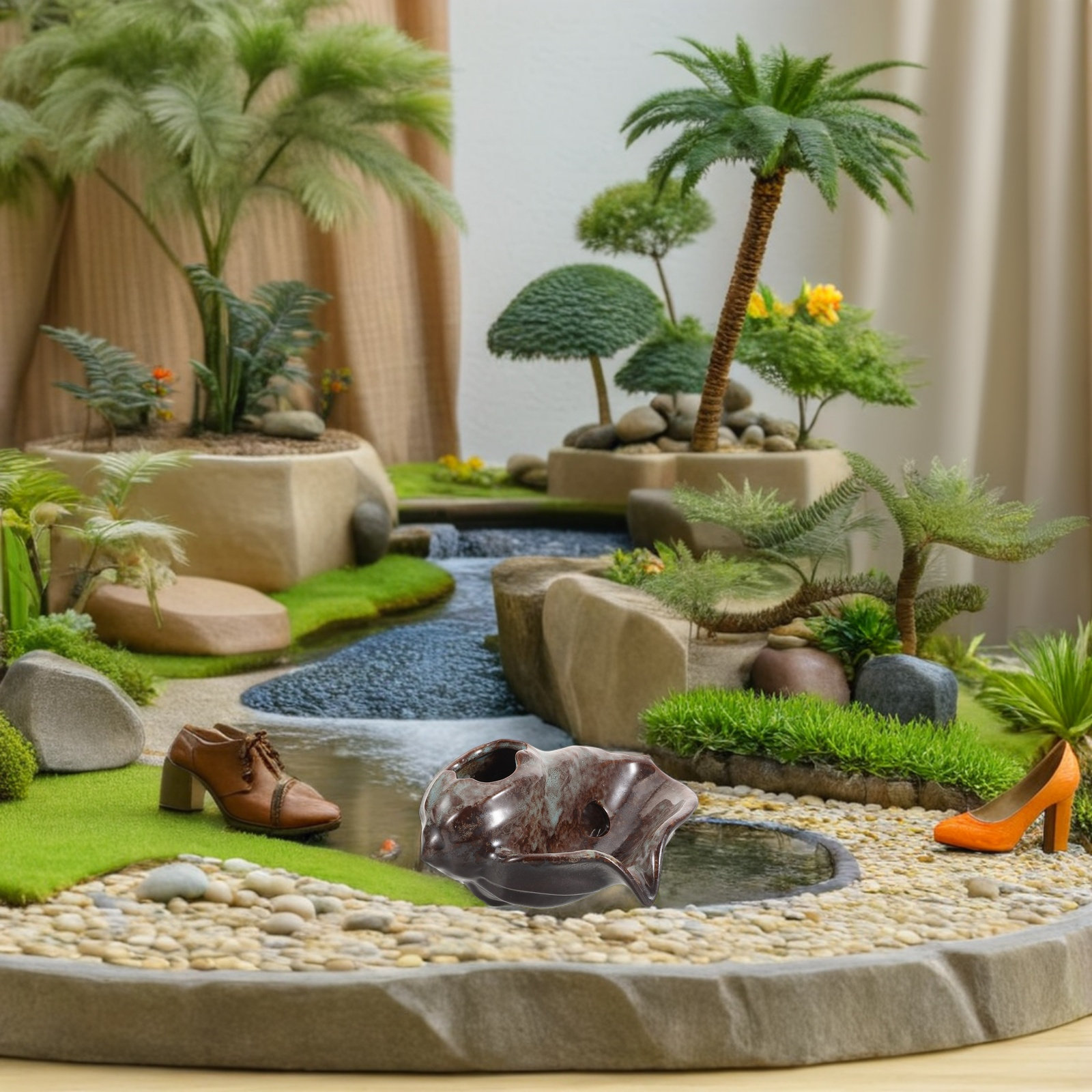 Fuente de Cerámica con Diseño  - Aquarium Fish Tank reseña y precio