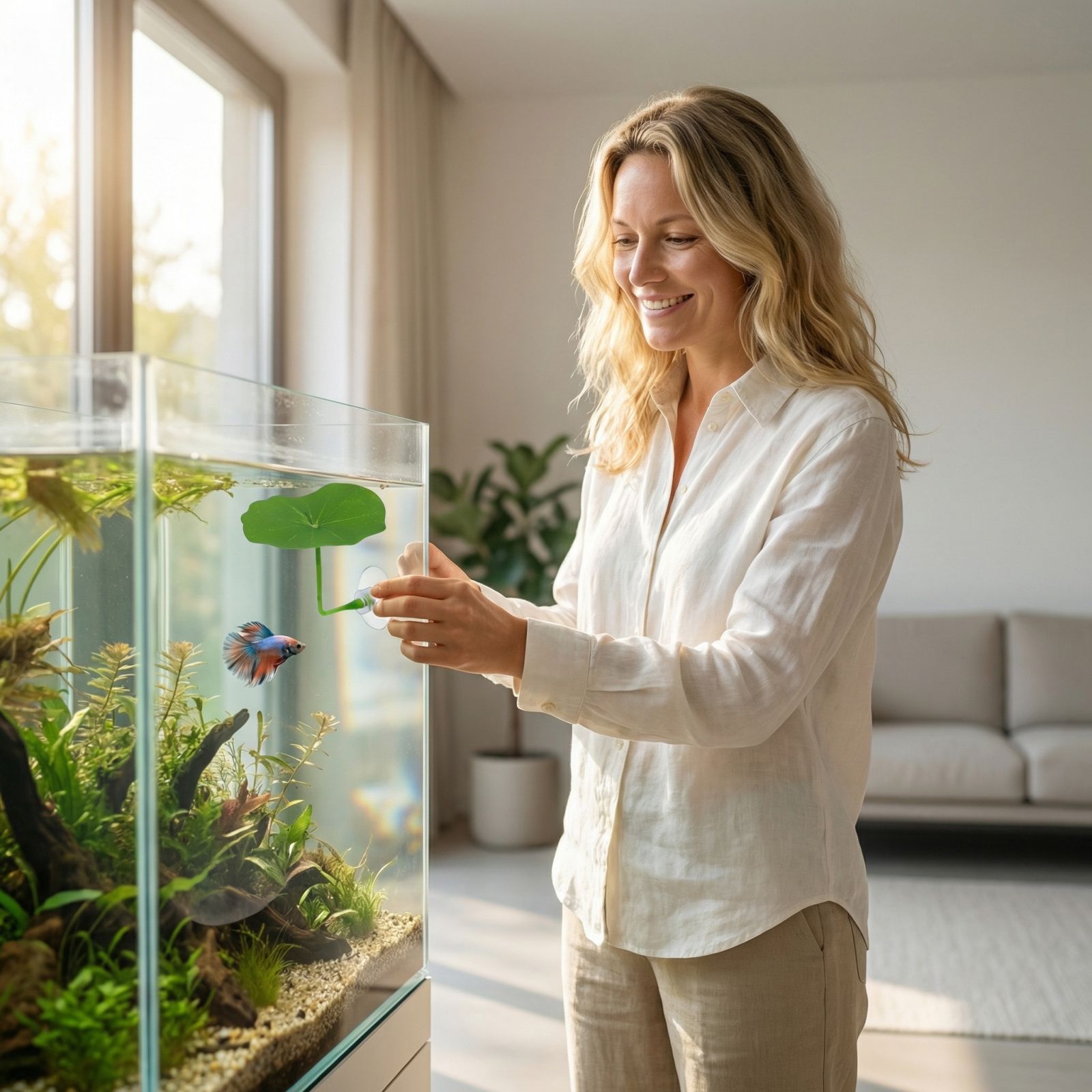 Decoración para Acuario, Hoja  - Aquarium Fish Artificial reseña y precio